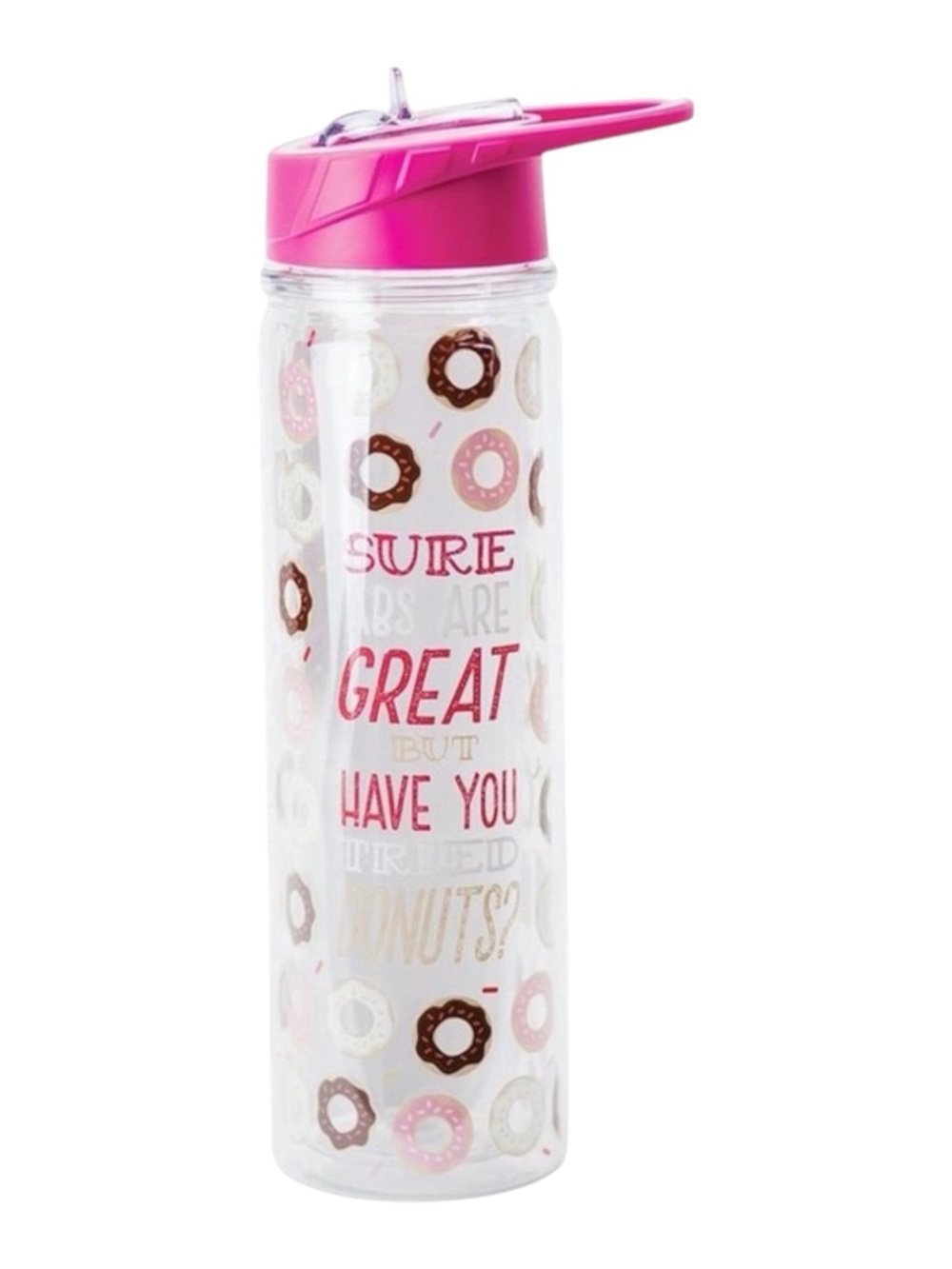 new Boston Warehouse 𖦹 BPA Free Water Bottle 𖦹 Clear Donut Print 𖦹 20 oz 𖦹 - Picture 14 of 16